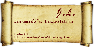 Jeremiás Leopoldina névjegykártya